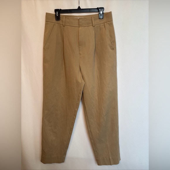 Everlane Women's Trouser Pants Tan Size 10 Front Pleats - Picture 1 of 6